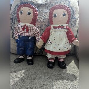 Raggedy Ann and Andy ceramic statues